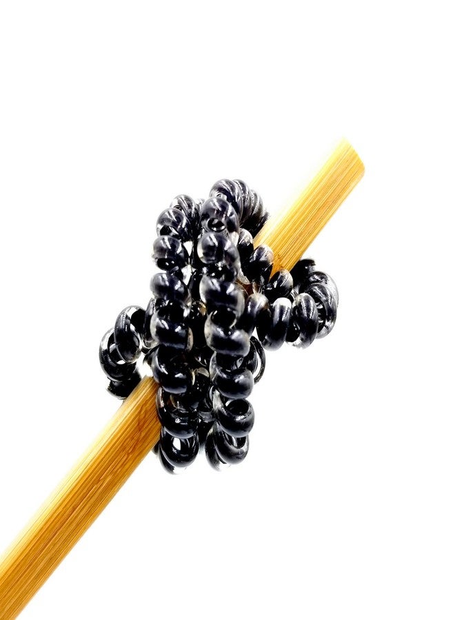 Hodooly 15 Pcs Black Spiral Telephone Cord Plastic Hair Ties, No Crease Coil Elastics - Image 4