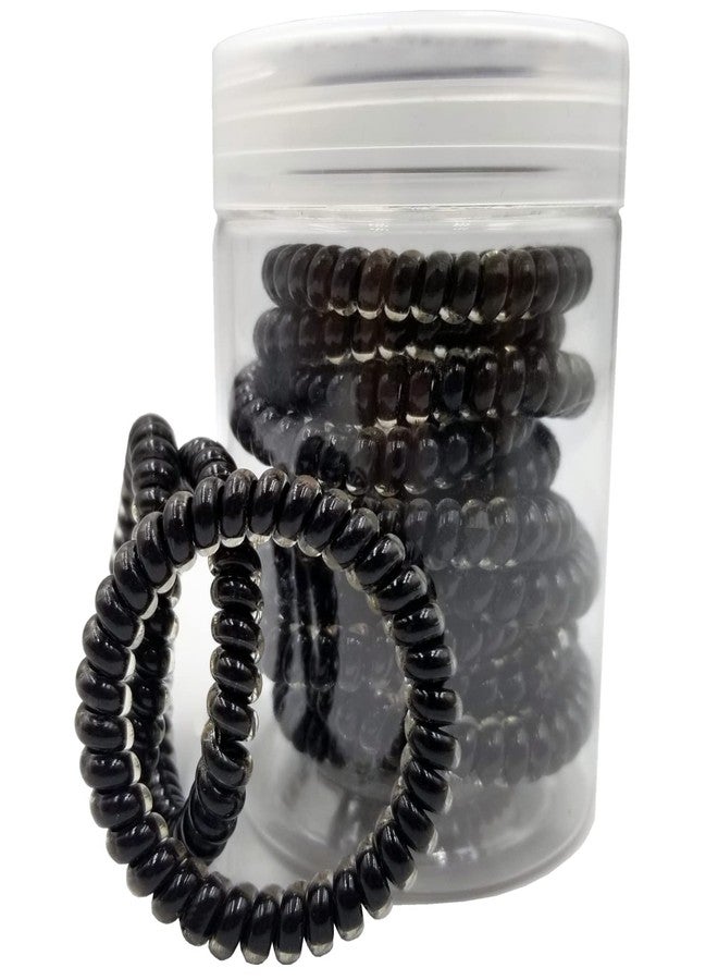 Hodooly 15 Pcs Black Spiral Telephone Cord Plastic Hair Ties, No Crease Coil Elastics - Image 5