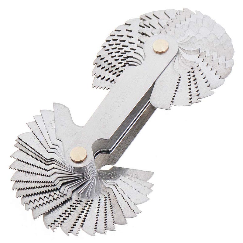 ChgImposs Metric & Imperial & US Screw Gauge SAE Whitworth 55 Degree & Metric 60 Degree & & US 60 Degree Thread Pitch Gauge for Industrial Measurement - Image 1