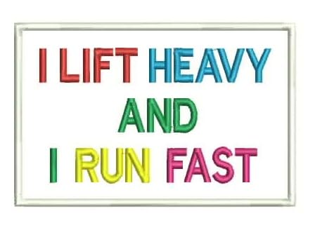 I Lift Heavy and I Run Fast Embroidery SEW Patch - Image 2