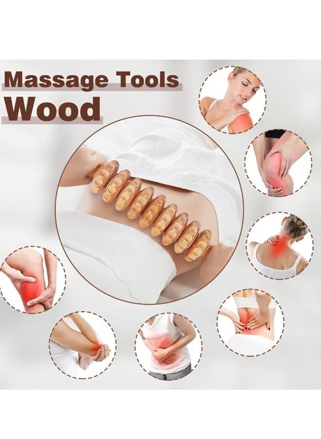 10-in-1 Wood Therapy Massage Tools 6pcs Wooden Massager Roller for Body Shaping Massage Tool Set Wood Therapy Tools for Relieving Muscle Pain Relief Lymphatic Drainage - Image 2