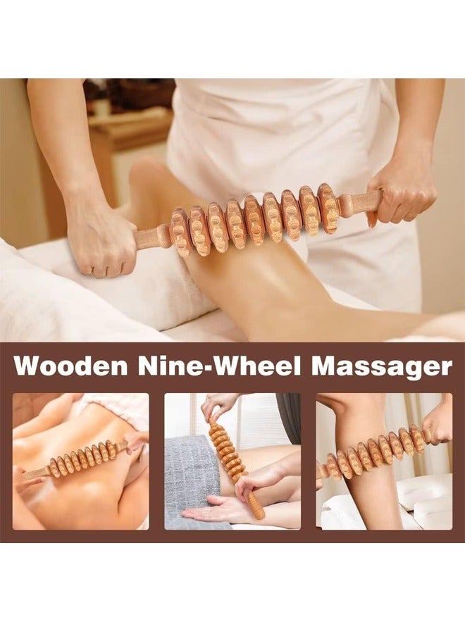 10-in-1 Wood Therapy Massage Tools 6pcs Wooden Massager Roller for Body Shaping Massage Tool Set Wood Therapy Tools for Relieving Muscle Pain Relief Lymphatic Drainage - Image 3