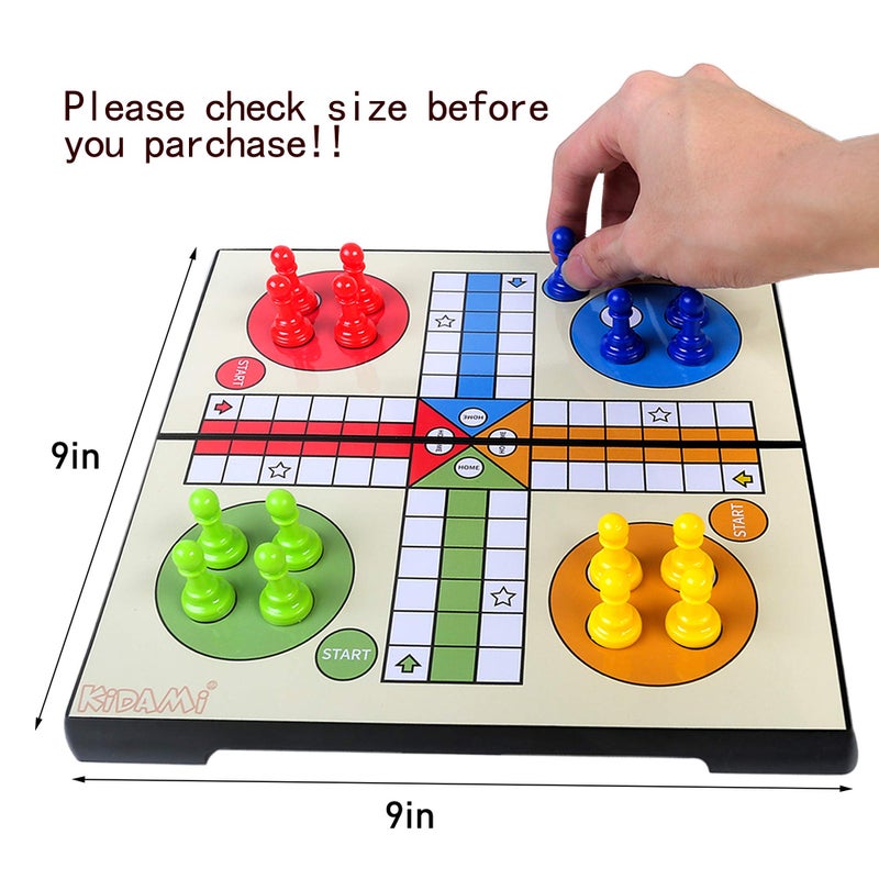 KIDAMI Ludo Magnetic Board Game Set, Folding and Light-Weight for Carrying, Gift for All Age (10 X 10 inches) - Image 2
