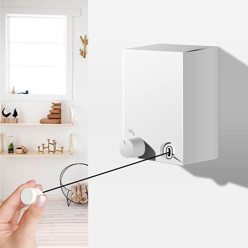 Ladila Retractable Washing Line Double Line Extendable Clotheslines Stainless Steel Rope Wall Mounted Laundry line Clothes Drying Rope for Indoor and Outdoor Clothline D4 - Image 1