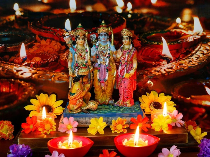 alikiki Hindu God Sita Family Statue - 6.8”H Indian Idol Sita Rama Laksman Hanuman Figure Murti Item Home Office Temple Mandir Shrine Altar Pooja Decor India Diwali Puja Gifts for Friends - Image 3