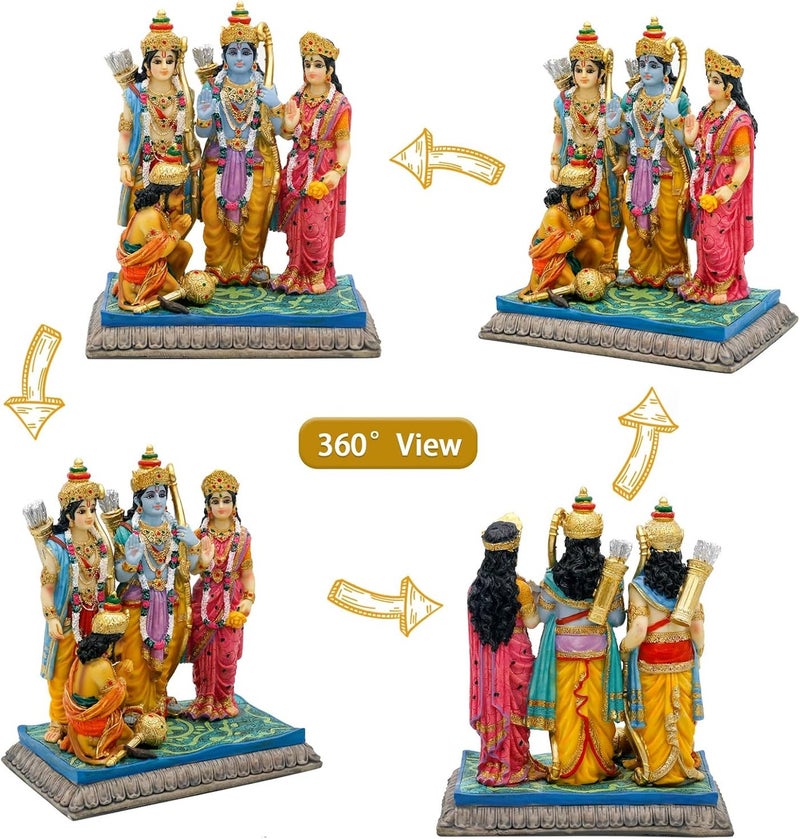 alikiki Hindu God Sita Family Statue - 6.8”H Indian Idol Sita Rama Laksman Hanuman Figure Murti Item Home Office Temple Mandir Shrine Altar Pooja Decor India Diwali Puja Gifts for Friends - Image 2