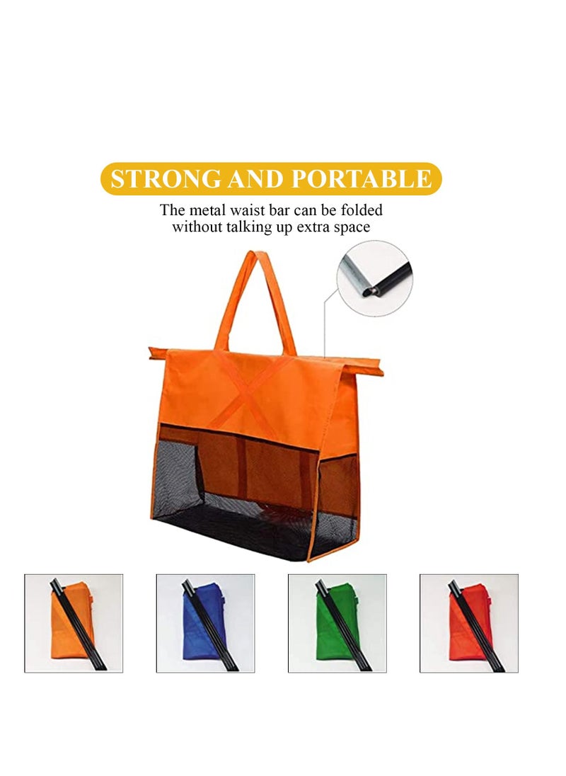 Zalcoon Zalcoon Reusable Shopping Cart Bags, Heavy Duty -4 Pack Reusable Grocery Shopping cart Bags for Groceries without Cooler bag, Grocery Organizer Designed for Trolley Carts  - Image 5