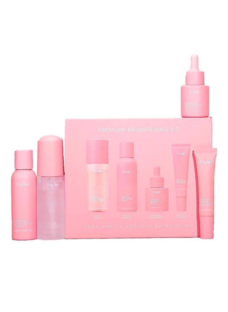 Fairy Skin Premium Whitening Kit for Radiant, Rejuvenated Skin with Facial Foam, Exfoliating Toner, Brightening Serum, and Sunscreen, Tailored for Acne-Prone, Dry to Oily, and Sensitive Skin. - Image 1