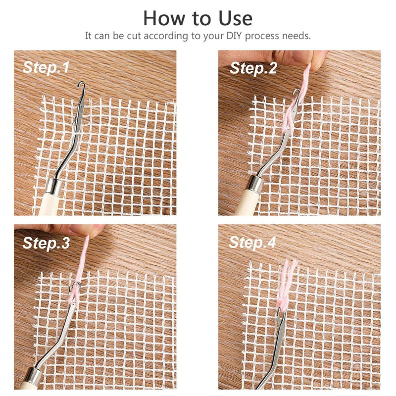 ARTIBETTER Blank Rug Hooking Mesh Canvas: Latch Hook Rug Canvas Rug Mesh Canvas Latch Hook Tool for DIY Latch Hook Rug Tapestry Canvas, 58 x 39 Inches - Image 5