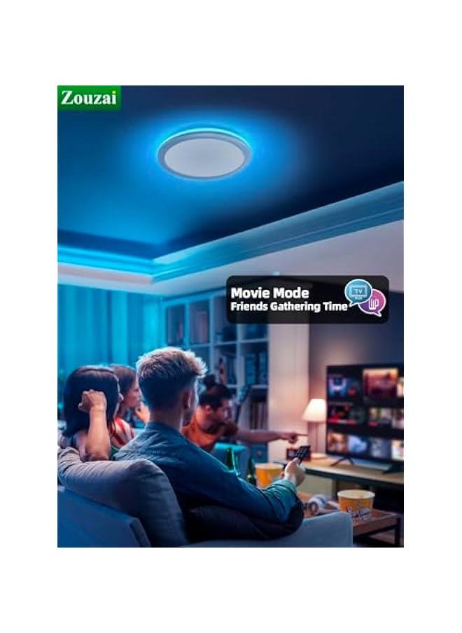 Arabest 12-Inch LED Ceiling Light with 5 CCT Color Options, Remote-Controlled Dimmable Fixture for Bedroom and Living Room.  - Image 5