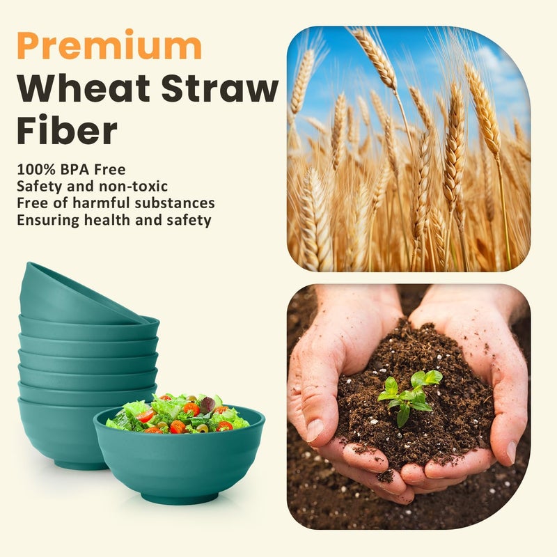 Homienly Cereal Bowl Set, Wheat Straw Fiber Unbreakable Lightweight Bowls Set - Image 3