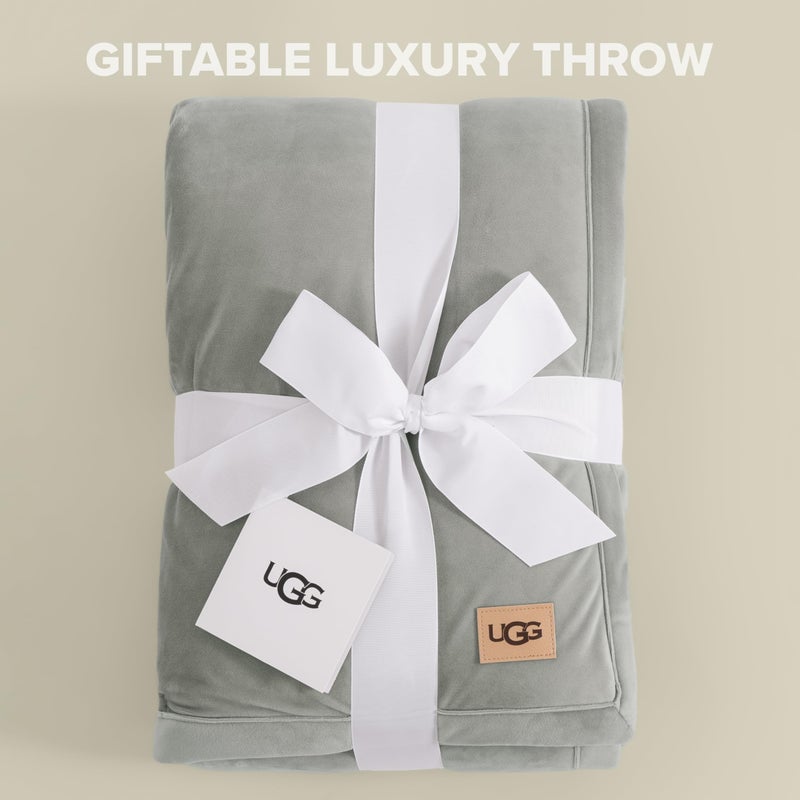 UGG Bliss Throw Blanket Plush Soft Fleece Fluffy Blankets for Bed or Couch Oversized Warm Reversible Machine Washable Medium Weight Home Decor Giftable Throw, 50-inch x 70-inch, Seal Grey - Image 3