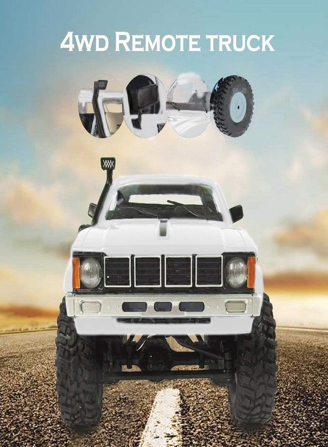 YIKESHU RC Crawler Offroad RC Truck 4x4 Remote Control Rock Crawler WPL C24-1 Pickup Trucks with Led Light, 2.4 Ghz 1/16 Scale All Terrain Car Brushed RTR Pickup for Adults - Image 4