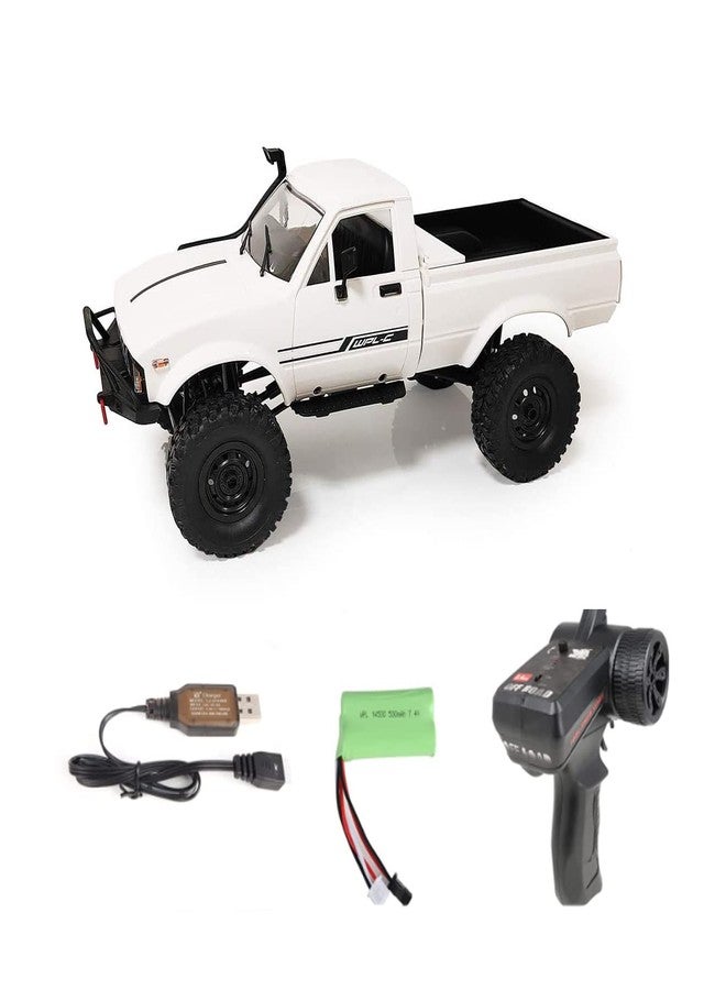 YIKESHU RC Crawler Offroad RC Truck 4x4 Remote Control Rock Crawler WPL C24-1 Pickup Trucks with Led Light, 2.4 Ghz 1/16 Scale All Terrain Car Brushed RTR Pickup for Adults - Image 1