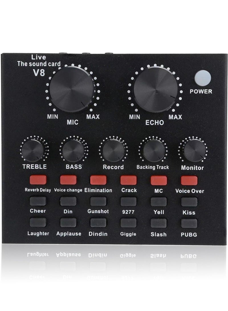 CubeG V8 Live Sound Card Professional Sound Card Audio System Intelligent Volume Adjustable Audio Mixer - Image 1