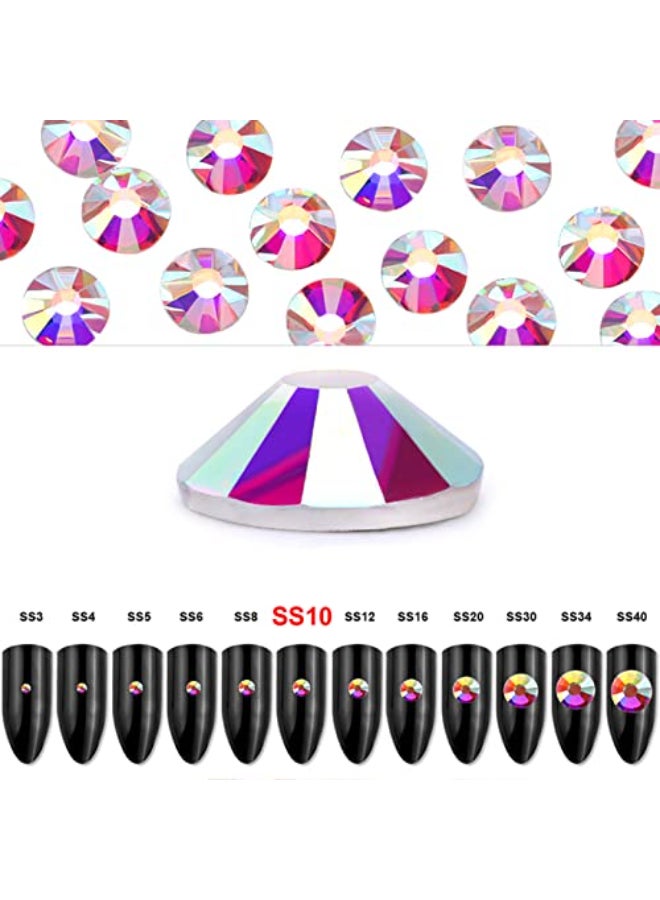Dowarm 1440 Pieces SS10 Flatback Crystal AB Rhinestones 28MM for Craft Nails Dance Costumes Non Hotfix - Image 2