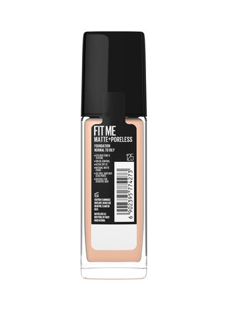 Fit Me Matte + Poreless Liquid Foundation, pore minimising Foundation, lightweight formula suitable for daily use, Matte Finish Foundation for Indian Skin - 125 Nude Beige, 30 ml - view 3