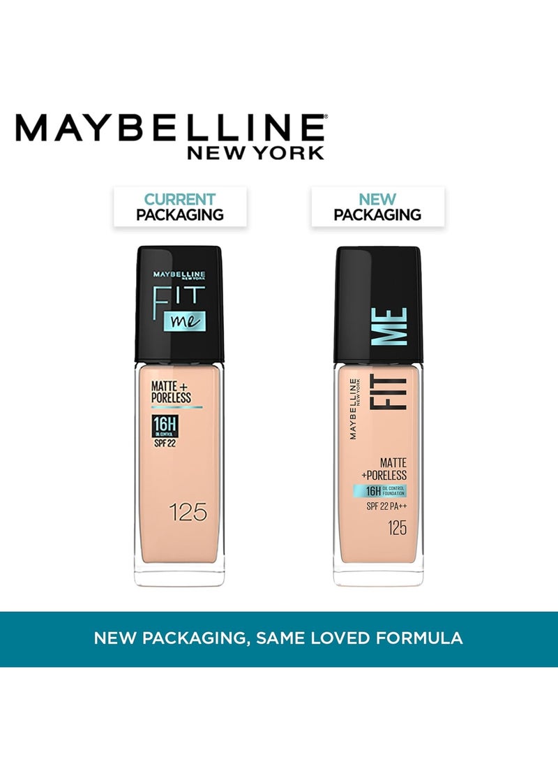 ميبلين نيويورك كريم أساس سائل فيت مي مات + بورليس، كريم أساس لتقليل المسام، تركيبة خفيفة الوزن مناسبة للاستخدام اليومي، كريم أساس بلمسة نهائية غير لامعة للبشرة الهندية - 125 بيج طبيعي، 30 مل - Image 4