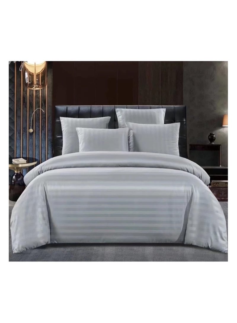 Yahor Comfortable King Size Bedsheet 6pcs One Set, High Cotton Quality Bedding Set Duvet Cover Set (Gray) - Image 1
