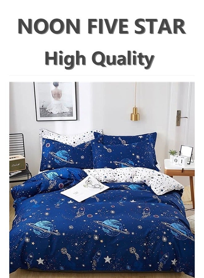 Anti-Static Weave King 220x240cm Set: 6PCS Duvet Cover 4Pillow Cover 1 Static-Free Fitted Sheet