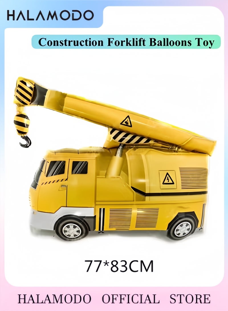 بالونات رافعة شوكية للبناء، بالونات شاحنة لعبة، ديكورات حفلات، بالونات مايلار من رقائق معدنية للأولاد، لوازم حفلات أعياد الميلاد - Image 1