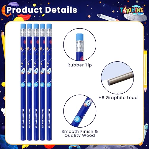 Toyshine Space Stationary Set - Erasers, Pencils, Sharpner, Diary - Birthday Party Return Gift Party Favor for Kids, Multi-Color - Image 3