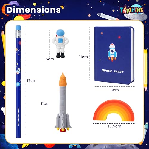 Toyshine Space Stationary Set - Erasers, Pencils, Sharpner, Diary - Birthday Party Return Gift Party Favor for Kids, Multi-Color - Image 5