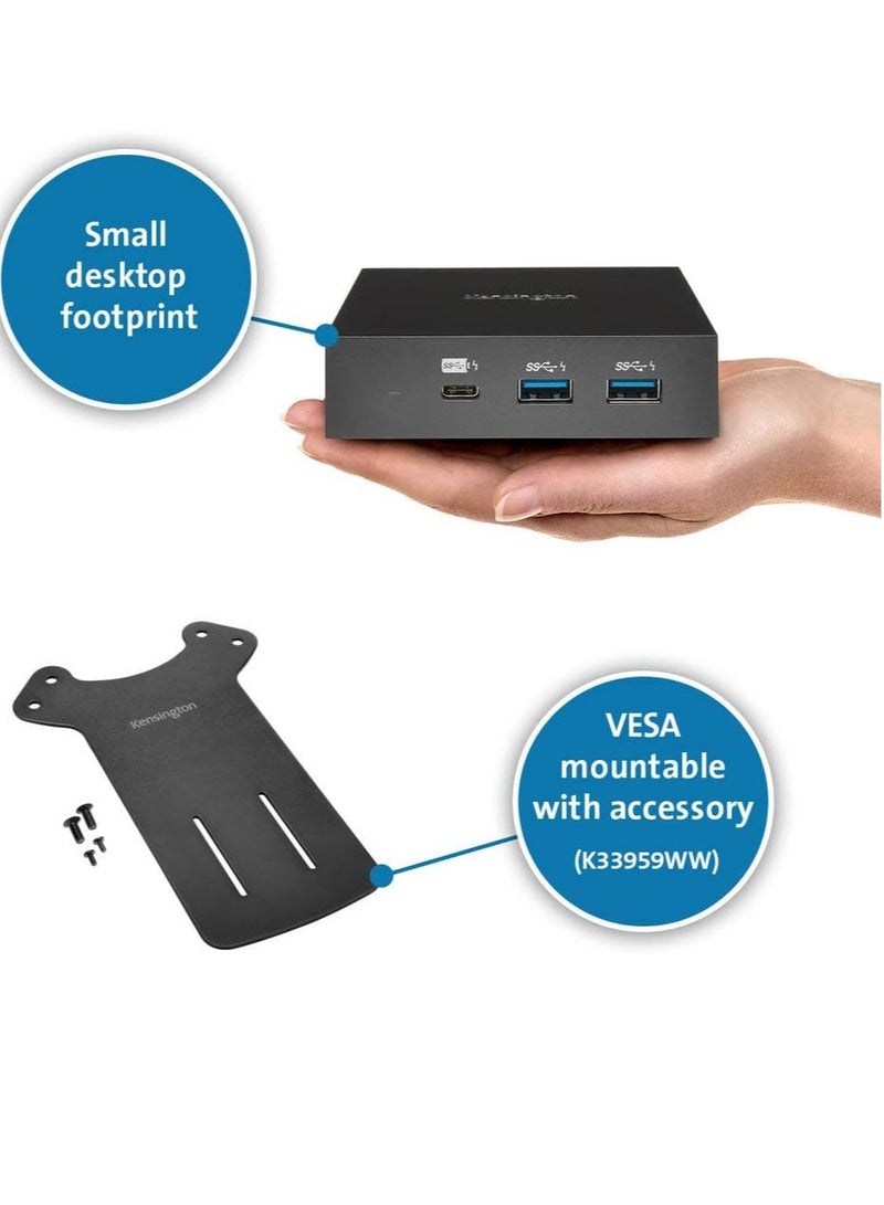 Kensington SD2000P USB-C Docking Station - for Surface Pro 7, Surface Book, Surface Laptop 3, Surface Go, IPad Pro and USB-C Laptops; Single Monitor 4K Output with 60W PD (K38260NA) - Image 4