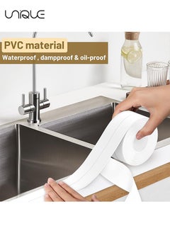 Unique 2 Packs Sealant Strip - Caulk PE Sealing Tape Self-Adhesive Mildewproof Waterproof Shower Tile Sealer for Bathroom Kitchen Bathtub Toilet and 38mm Width X 3.2M Lenth (White)  - Image 5