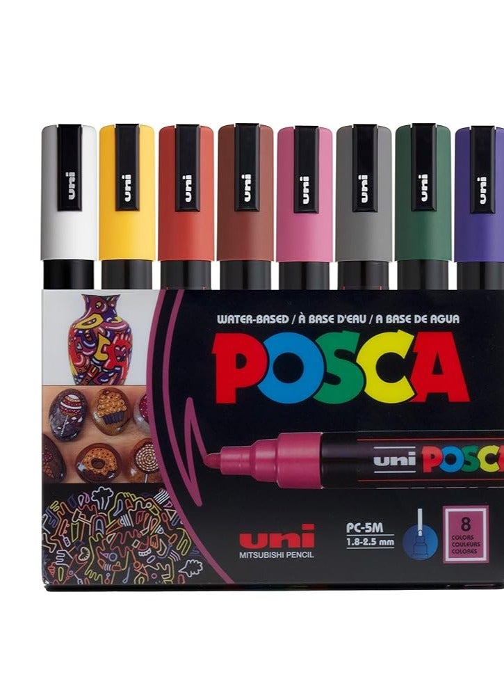 بوسكا قلم طلاء بألوان داكنة جديدة متوسط ​​عرض الخط 1.8-2.5 ملم مجموعة من 8 - Image 1