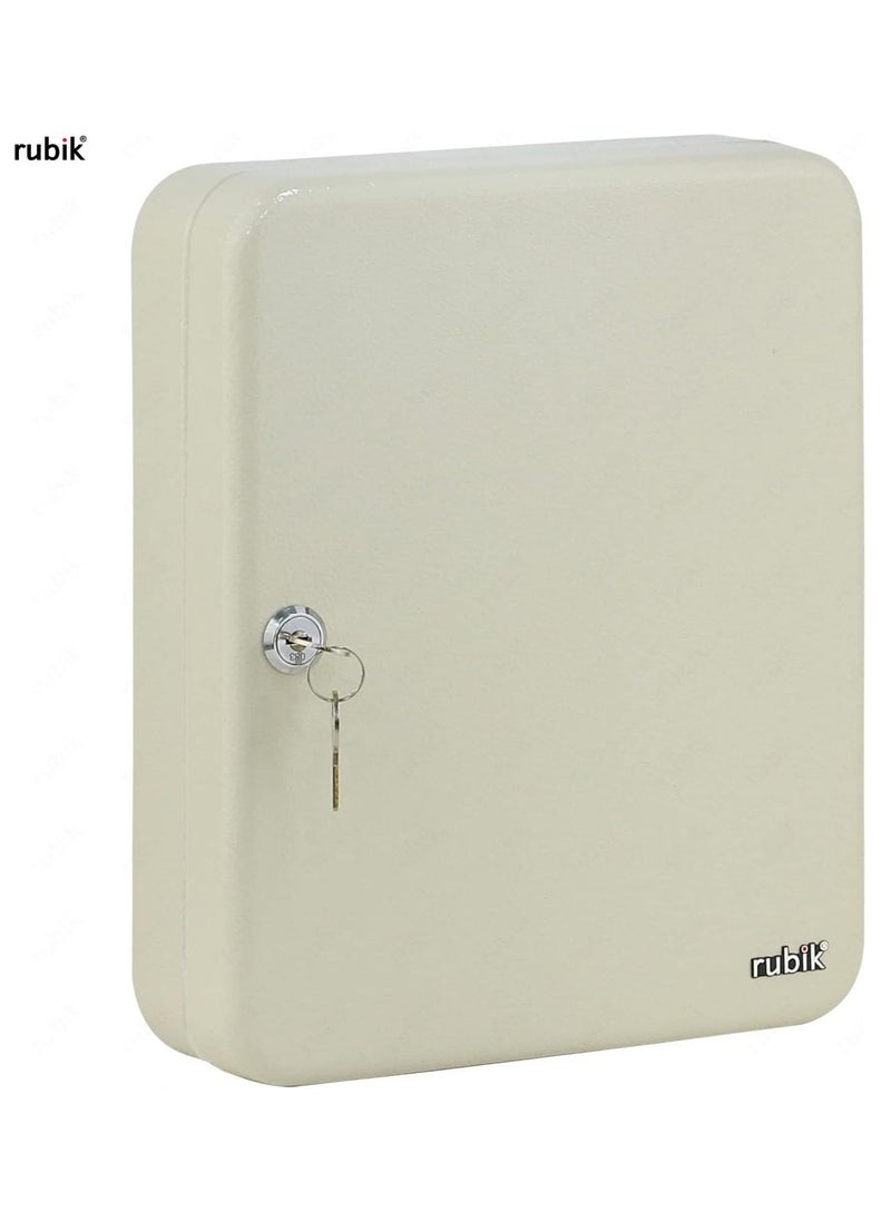Rubik - 93-Keys Metal Storage Cabinet Safe Box with Key Lock, Wall Mounted Key Storage Cabinet Organizer for Hotels Realestate Warehouse Schools Universities Business (White) - Image 1