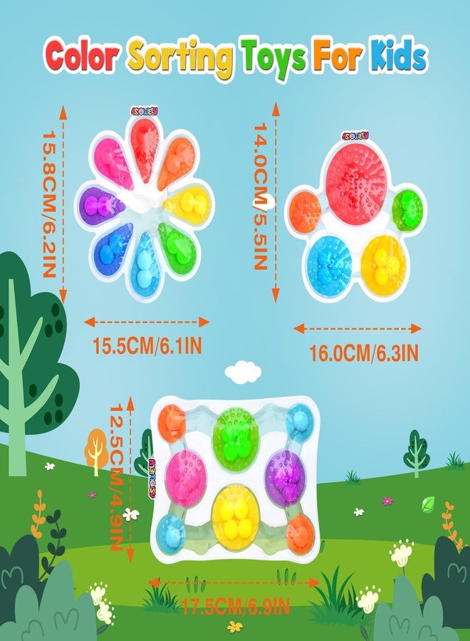 ASIOWELY 3Pcs Color Sorting Sensory Toys for Kids with Autism Toddler Toys for Airplane Travel Road Trip Preschool Montessori Toys Fine Motor Skills Easter Basket Stuffers Gifts for Kids Boys Girls - Image 2