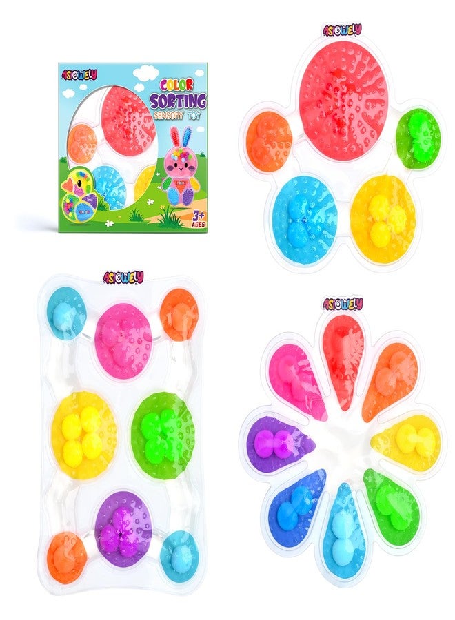 ASIOWELY 3Pcs Color Sorting Sensory Toys for Kids with Autism Toddler Toys for Airplane Travel Road Trip Preschool Montessori Toys Fine Motor Skills Easter Basket Stuffers Gifts for Kids Boys Girls - Image 1