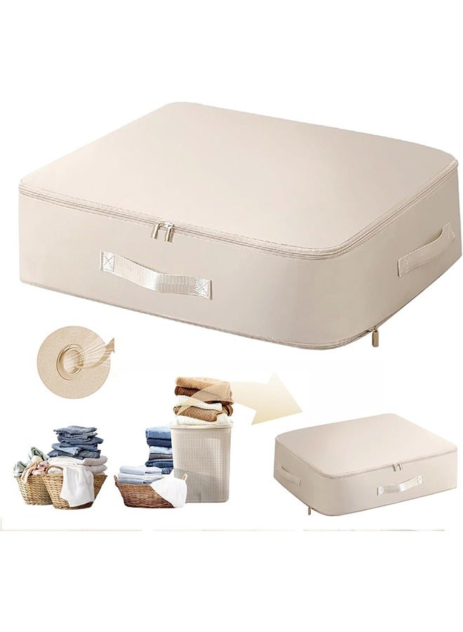 JCB CHIC Ultra Space Saving Self Compression Organizer, Storage Tote for Space Saving, Portable Heavy Duty Moving Bags, Suitable for Quilts, Blankets, Bedding, Clothes(M)  - Image 1