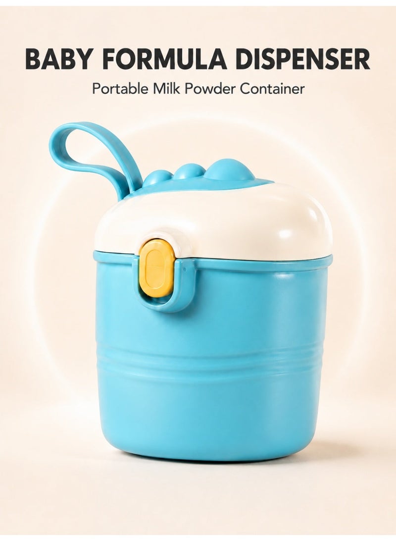 MOMELU Portable Baby Formula Dispenser, Milk Powder Container with Scoop and Handle, 440ml Airtight Storage Box for Travel and Outdoor Use, BPA-Free, Blue and Purple - Image 1