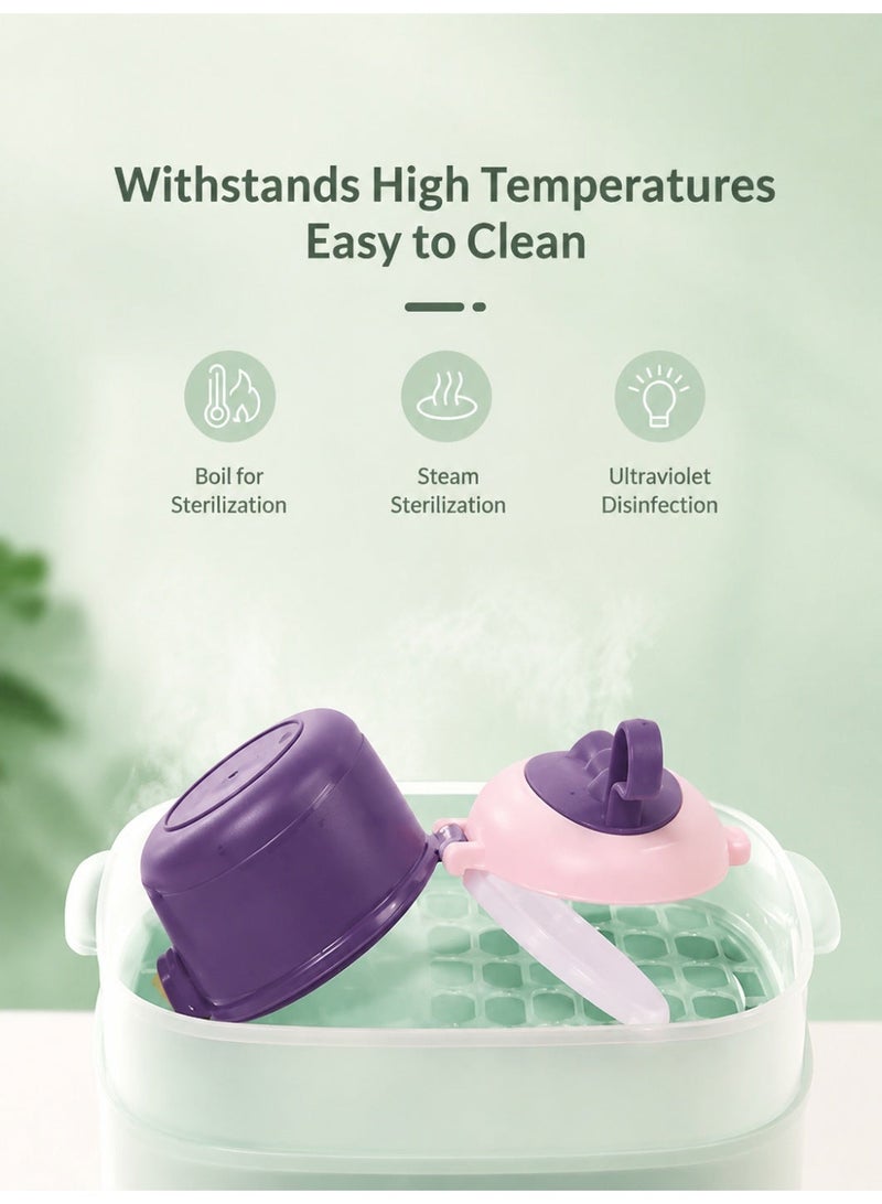 MOMELU Portable Baby Formula Dispenser, Milk Powder Container with Scoop and Handle, 440ml Airtight Storage Box for Travel and Outdoor Use, BPA-Free, Blue and Purple - Image 3