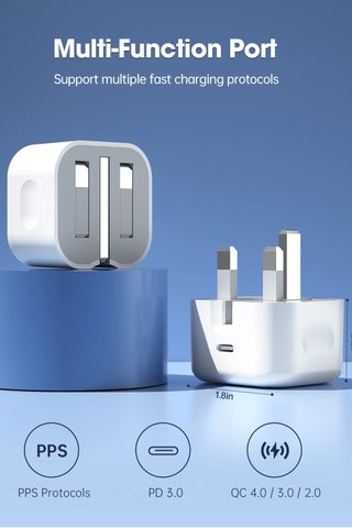 IPhone Charger Fast Charging 20W USB-C Travel Power Adapter Compatible for iPhone 16/15/14/14 Pro/14 Pro Max/14 Plus/13/12/SE2020/11/XR/XS Max/X/iPad,Samsung Galaxy And all Type C Phones - view 2