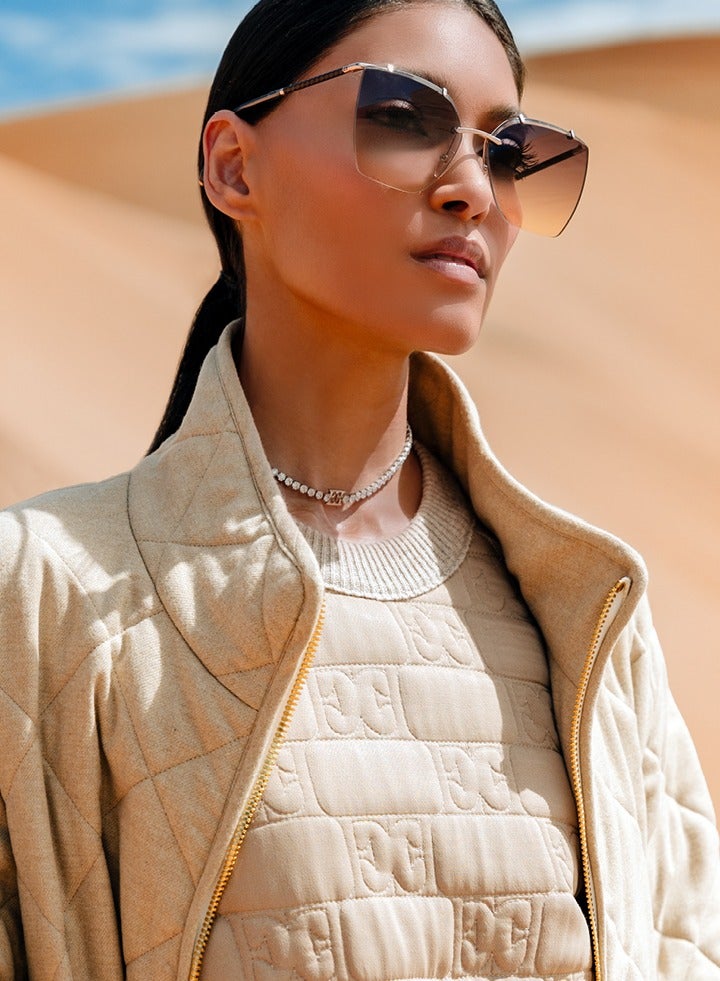 ESCADA Diana Crystal Tennis Necklace with Iconic Logo Timeless Elegance and Modern Design - Image 4