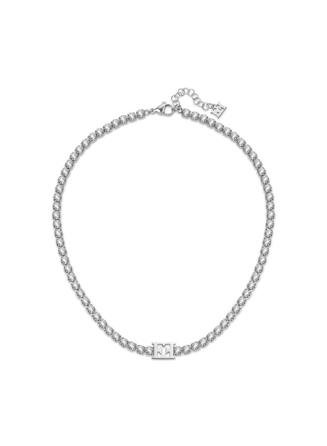 ESCADA Diana Crystal Tennis Necklace with Iconic Logo Timeless Elegance and Modern Design - Image 1