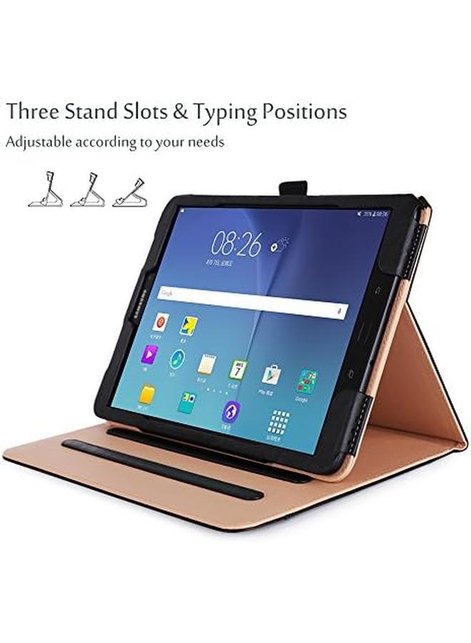 Procases Galaxy Tab S3 9.7 Case Stand Folio Case Cover For Galaxy Tab S3 Tablet (9.7 Inch Sm T820 T825 T827) With Multiple Viewing Angles Document Card Pocket Black - Image 2