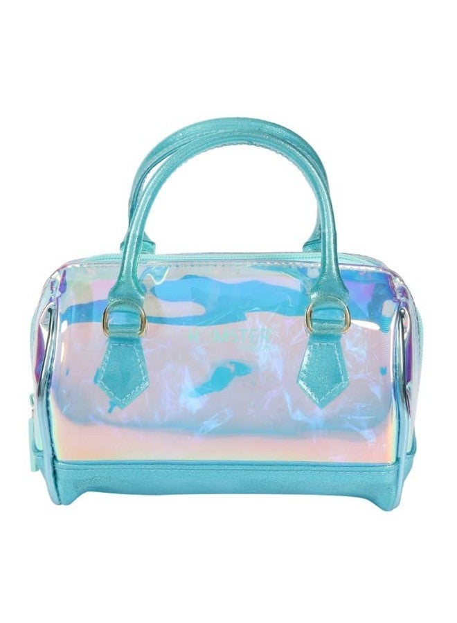 Hamster London Holo Duffle Sling Bags & Handbag for Women Sling Bags | Holographic Purses and Flash Reflective Shoulder Bag for Girl's and Women (Aqua, Size:18cm x10cm x16cm) - Image 3