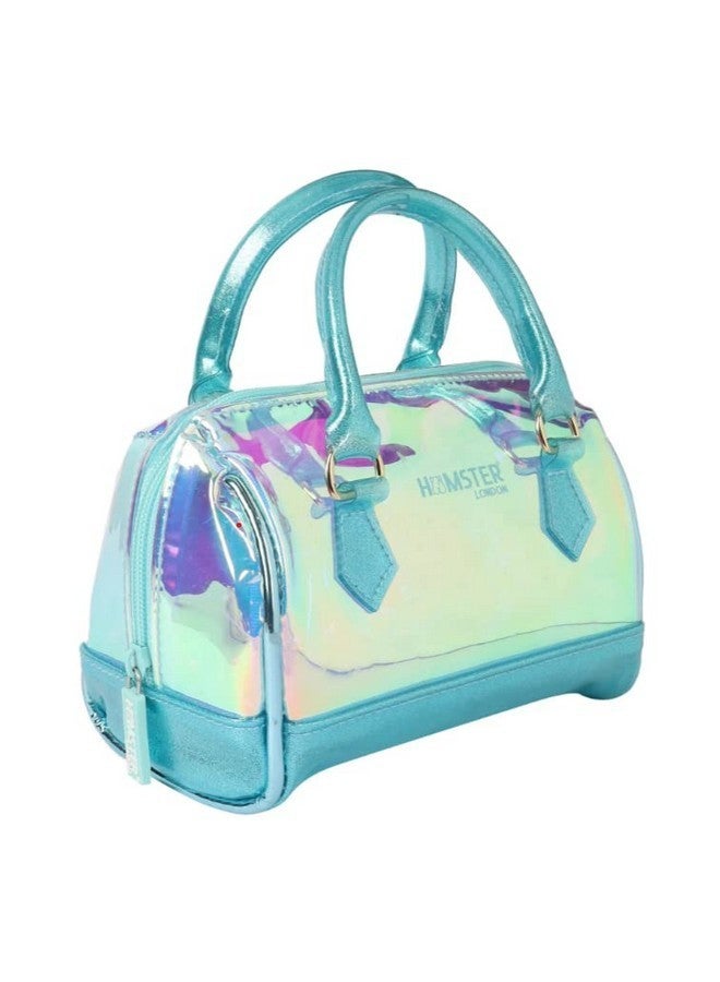 Hamster London Holo Duffle Sling Bags & Handbag for Women Sling Bags | Holographic Purses and Flash Reflective Shoulder Bag for Girl's and Women (Aqua, Size:18cm x10cm x16cm) - Image 2