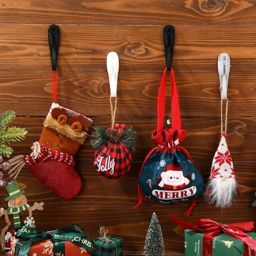 Fiada 12 Pcs Christmas Garland Hanger for Mantle Cord Bundlers Cord Organizer for Appliances, Self Adhesive Kitchen Sticky Silicone Holder Organizer for Christmas Wreath Fireplace(Black, White, Gray) - Image 3