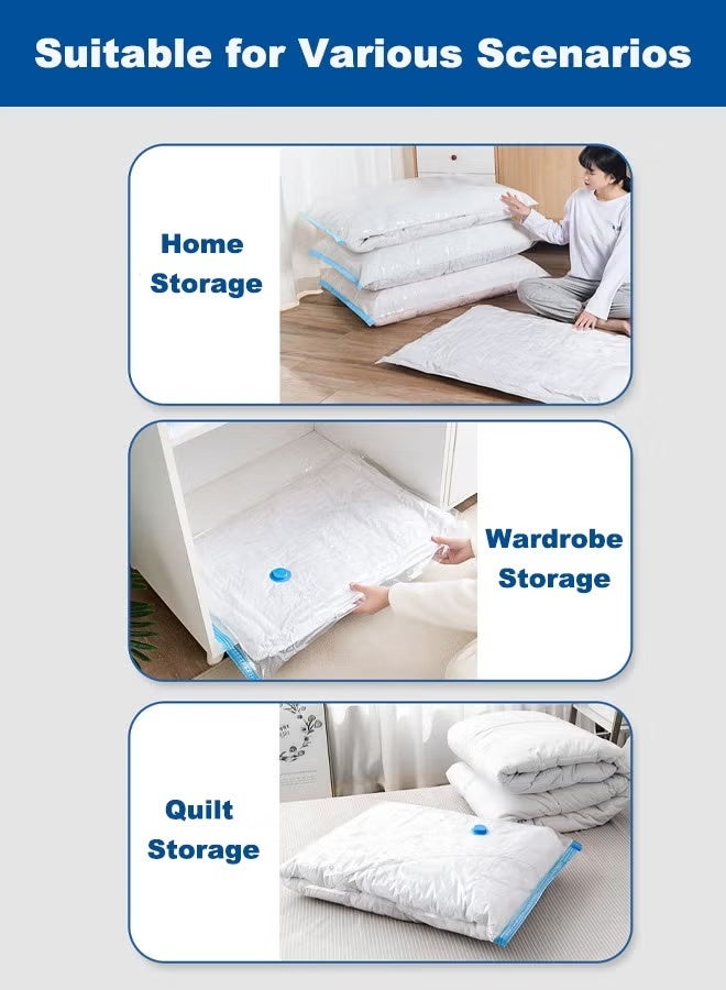 SKT Shiketro 7 Vacuum Storage bags, Space-saving, With Manual Pump, Reusable, Vacuum-sealed Storage Bags, Suitable For Bedding, Clothing, Curtains, Pillows (7medium-sized bags, 60CM x 80CM) - Image 4