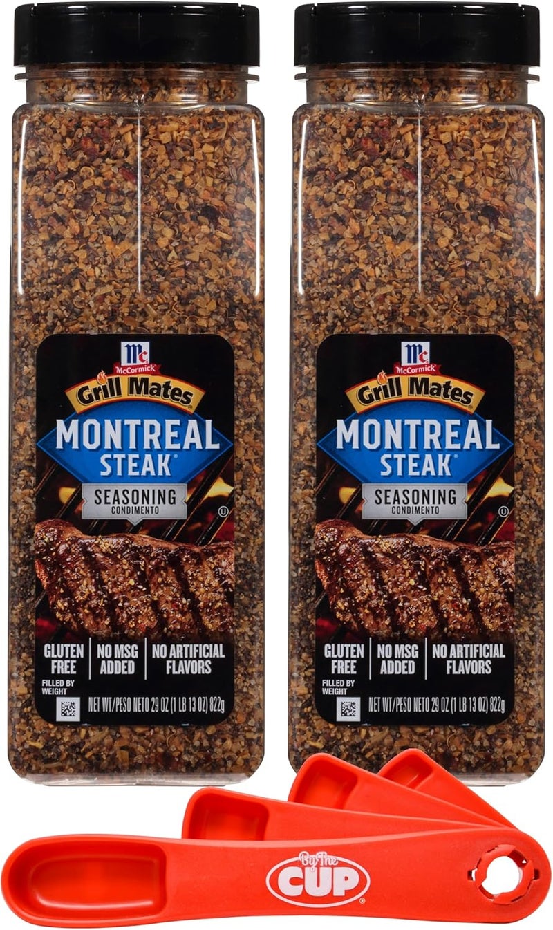 By The Cup McCormick Grill Mates Montreal Steak Seasoning, 29 oz (Pack of 2) with By The Cup Swivel Spoons - Image 1