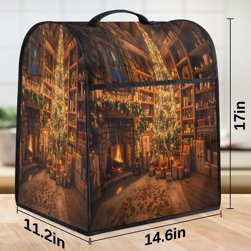 Stand Mixer Cover for Stand Mixer 6-8 Quarts Christmas Tree Retro Holidays Dust Kitchen Aid Cover with Pockets Appliance Protective Covers for Home Kitchen Counter Appliance Accessories - Image 3