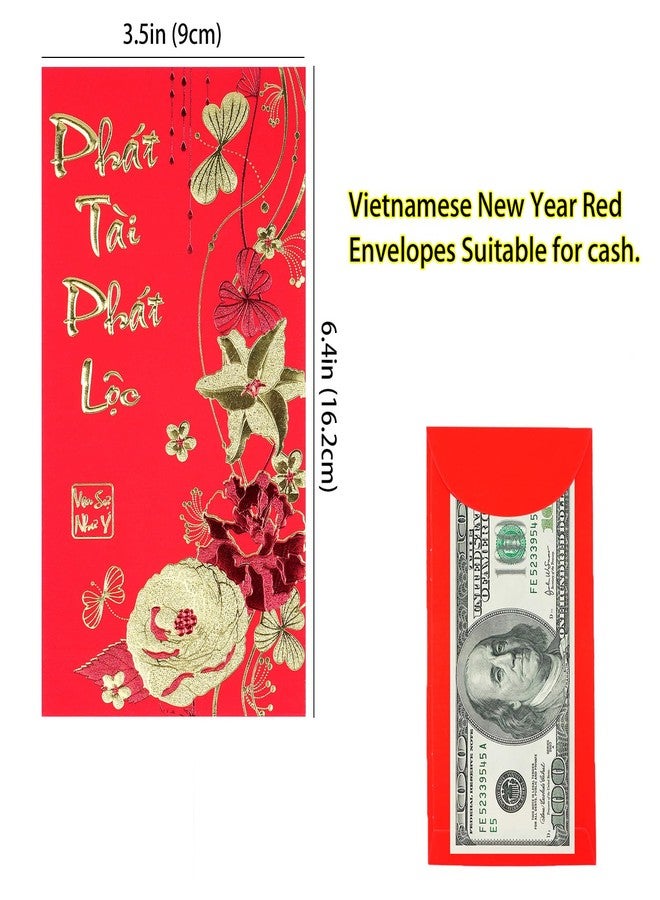 Temogole Vietnamese New Year Red Envelopes,Hong Bao Li Xi Lucky Money Packet for Lunar New Year,2026 New Year Red Envelope,5 Designs 30 Pcs - Image 2