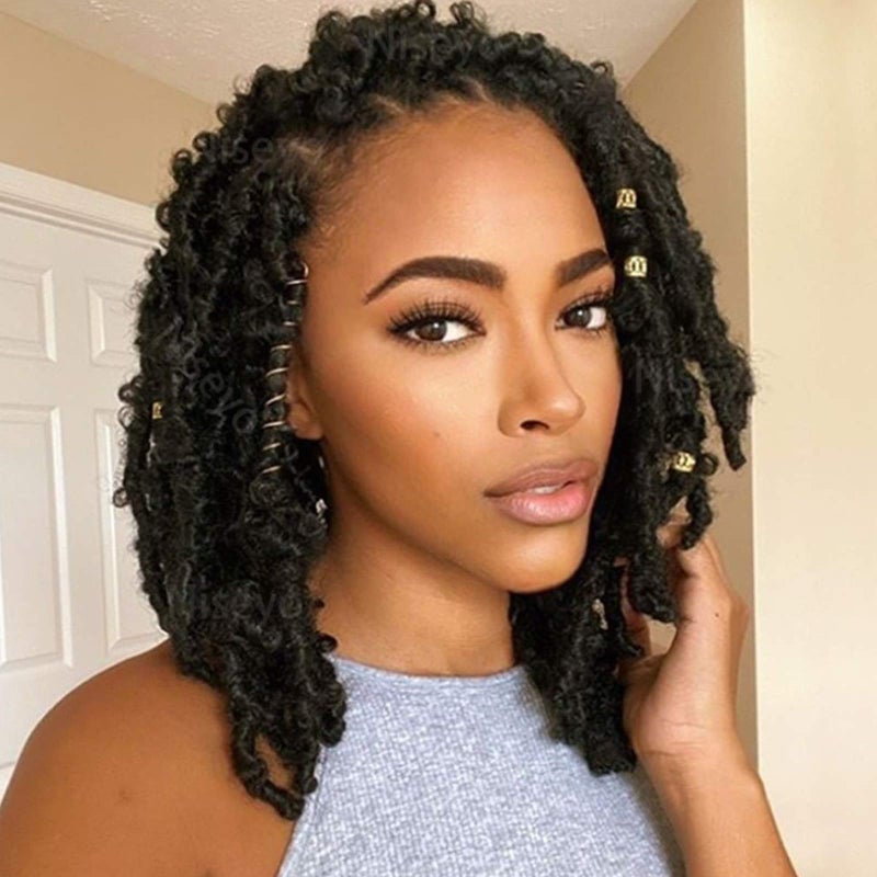 10 Inch Spring Twist Crochet Braids Hair for Butterfly Locs Bomb Twist Crochet Hair Beyond Beauty Ombre Colors Synthetic Fluffy Hair Extension 3 Packs 30 Strands 135gPack10 Inch 2