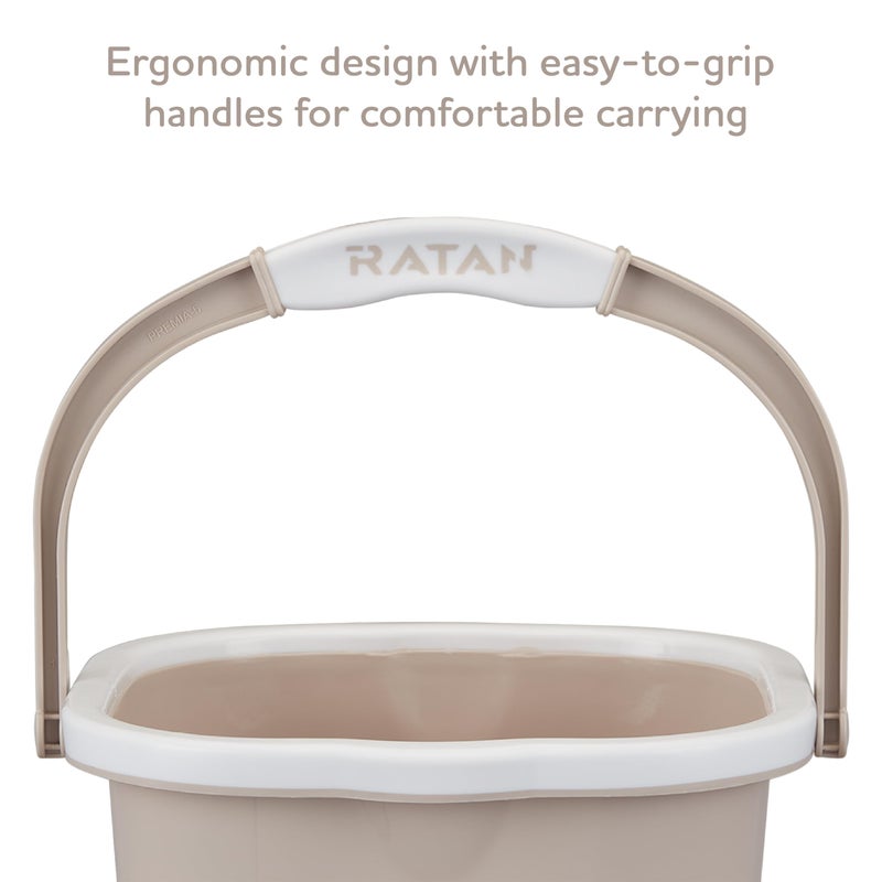 RATAN PLASTICWARE دلو راتان بلاستيكوير بريما (5 لتر × 2) - وردة الصحراء | خفيف الوزن وسهل الحمل | مثالي للاستخدام في الحمامات والمطابخ والمناطق الرطبة - Image 5
