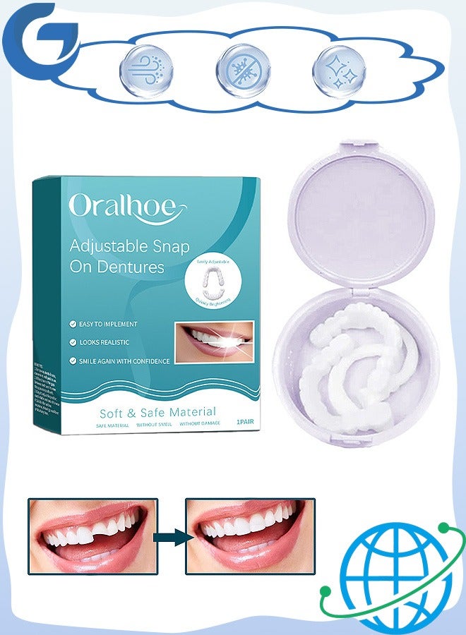 ORALHOE Veneers False Teeth, Adjustable Snap-On Braces, Comfortable Temporary Dental Restoration Kit - Image 1